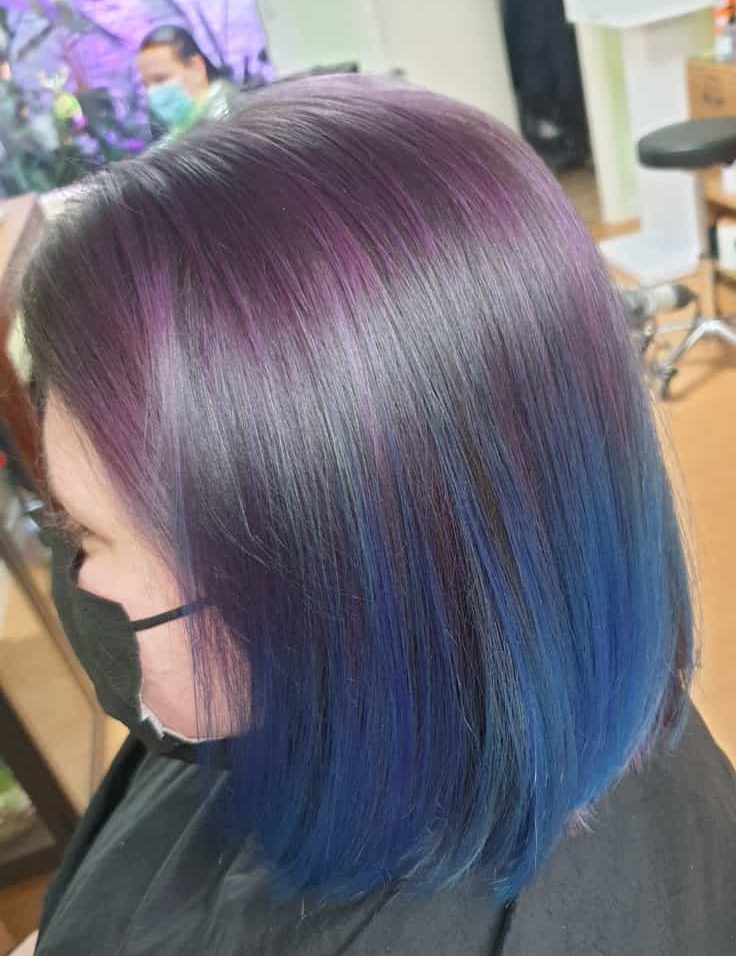 Purple to blue